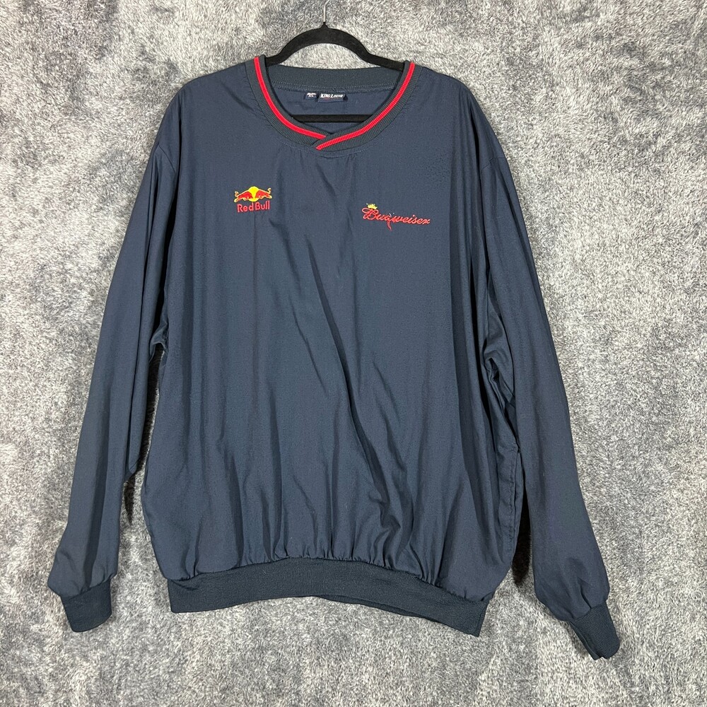 Vintage King Louie Sweater Mens XL Dark Blue Budweiser Red Bull Made in USA